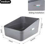 Sfozstra Open Cat Litter Box:Odor Reducing Anti Splash Design | Under 13 lbs Cats/ABS Material/Removable Liner & Sifting Tray/Leak-Proof/Odor-Reducing/Easy-Clean