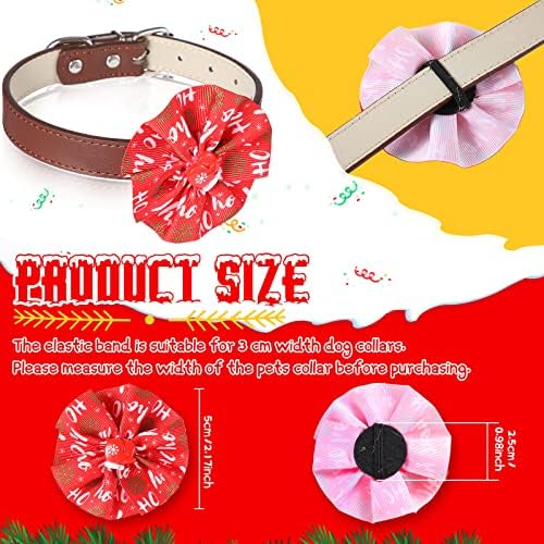 Kigeli 80 Pieces Christmas Dog Collar Flowers Bows Xmas Pet Charms,Santa - Image 3