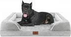 Comfort Expression Orthopedic Dog Bed for Extra Large Dogs with Bolster | Waterproof Dog Couch Bed with Washable Cover & Non-Slip Bottom, Supportive Egg Crate Foam Big Dog Bed, 53x42Inch