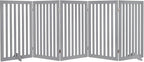 unipaws 36”H Free Standing Pet Gate for Dog Cat, 100”Wide Wooden Dog Gates | Foldable Pet Fence for Doorway, Stairs, Step, Expandable Doggy Barrier, Indoor Use