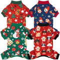 XPUDAC 4 Pack Dog Christmas Pajamas Clothes Pjs for Small Dogs Winter, M by XPUDAC