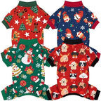 XPUDAC 4 Pack Dog Christmas Pajamas Clothes Pjs for Small Dogs Winter, M by XPUDAC