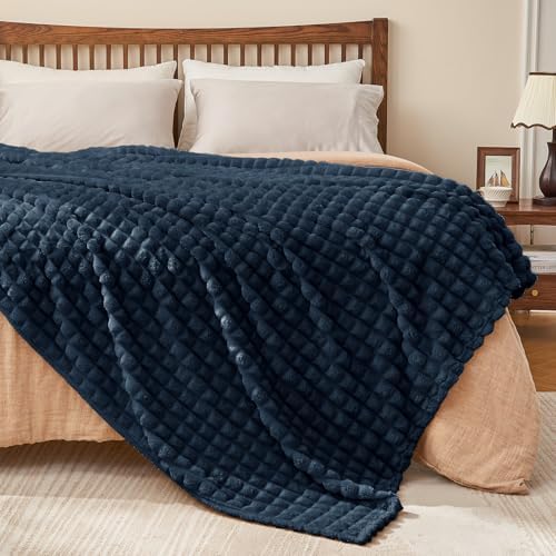 BEDELITE Navy Blue Fleece King Size Throw Blankets for Bed, 108x90 Inch by BEDELITE