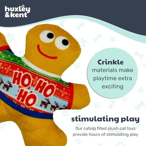 Huxley & Kent Plush Crinkle Catnip Cat Toy, Ugly Sweater G-Man - Image 7