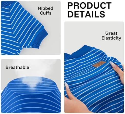 XPUDAC 4 Pack Dog Pajamas Striped Dog Clothes for Medium Large Dogs Girl Boy Comfy Puppy Outfit Doggy Jammies Onesie Pet Costume, 4XL - Image 2