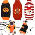 Sanwuta 3 Pcs Halloween Thanksgiving Christmas Dog Kint Sweaters Sets, S by Sanwuta
