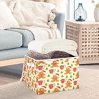 Bolaz Gingerbread Man Holiday Pattern with Christmas Trees and Mugs Storage Bins with Lids and Handles, Storage Box Basket with Cover Collapsible Organizer Containers for Home Closet, Shelves - Image 5