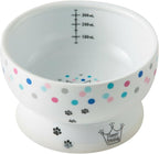 Necoichi Raised Cat Water Bowl, Whisker-Friendly (Colorful Dots, Regular)