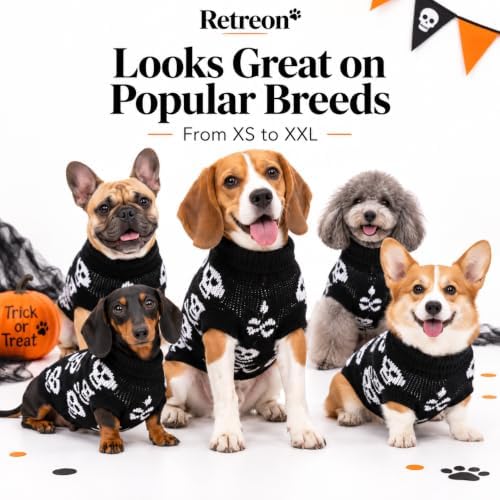 Dog Sweater for Medium Dogs Girl Boy Winter, Dog Clothes, Black, XL - Image 4