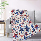 American Patriotic Fuzzy Throw Blanket for Women Men Girls Boys Soft Cozy Fleece Blankets for Bedroom Living Rooms Sofa Couch 50"x40" - Image 2