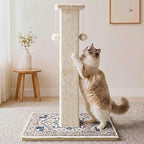 Tall Cat Scratching Post for Indoor Cats Adults with Carpet, White by Unknown