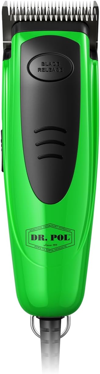 Andis 561121 Dr. Pol Easy Clip Versa Clipper Kit, 10 & 7FC Blades, Green | Includes 4 attachment combs, steel comb & nail clipper, dog grooming kit for all dog types