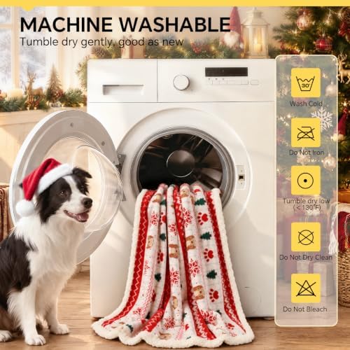 Luciphia Waterproof Dog Christmas Blanket Fleece Sherpa Reversible Soft - Image 7