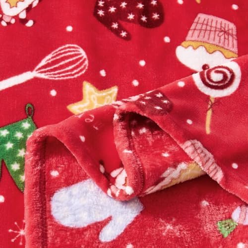 BEDELITE Red Gingerbread Christmas Twin Blanket for Decor & Gift, 60"x80" - Image 4
