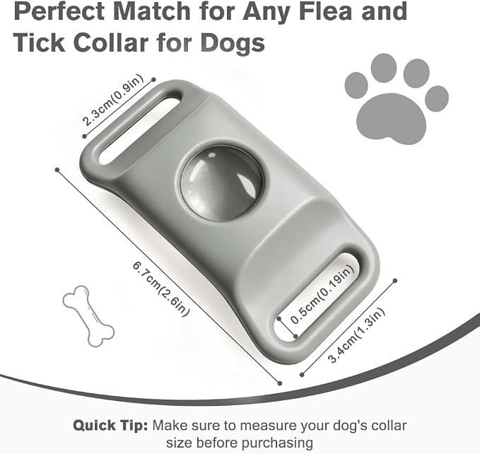 Natural Flea and Tick Pendant for Dogs with 2 Silicone Buckles 4 Refills, Water Resistant Dog Flea and Tick Collar Repellent Accessory for Indoor Outdoor Flea and Tick Prevention, COLLAR NOT INCLUDED
