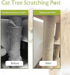 2 Pcs Cat Scratching Post Replacement for Indoor 15.7 x 3.1 Inches Cats Tree Replacement Parts Natural Sisal Cat Scratch Posts Refill Pole Part with M8 Screws Spare Cat Furniture Accessories - Image 6
