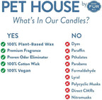 Pet House Mini Candles for Pet Odor Made with Natural Soy Wax, Plant Based, Dog and Cat Friendly Scented, Sunwashed Cotton Pack of 3