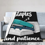Sleepy Stapler Blanket Throw Gift for Girls Women 60"X50" - Image 4