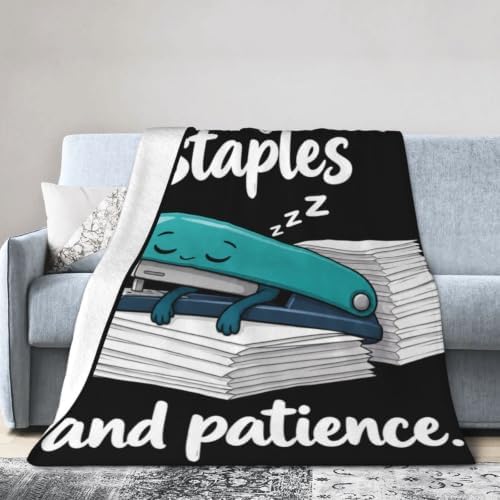 Sleepy Stapler Blanket Throw Gift for Girls Women 60"X50" - Image 4