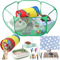 13 Pcs Kitten Starter Kit with Playpen Litter Box Feeder, Green by Unknown