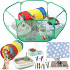 13 Pcs Kitten Starter Kit with Playpen Litter Box Feeder, Green by Unknown