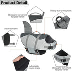 Fragralley Shark Dog Life Jacket, Adjustable Dog Life Vest with Shark Fin, Suit for Small Medium Large Dog Life Vest for Swimming and Boating