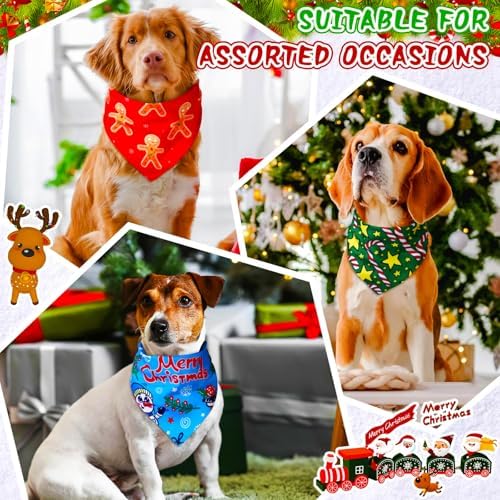 100 Pcs Christmas Dog Bandanas Bulk for Small Medium Pet Dog Cat - Image 2