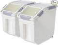 LISM 2 Pack Dog Food Storage Container with Scoop,Large Airtight Pet Dog Food Bin,Container for Dog Treats Rice,Dog Cat Dry Food Bin,Baking Supplies,Flour,Rice,Kitchen Pantry Cereal(15 LB)