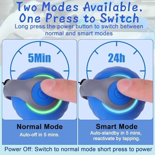 BABORUI Interactive Cat Toy Ball - Automatic Interactive Cat Toys for Indoor Cats with 3 Tails, 2 Speeds Rechargeable Cat Enrichment Toys for Small/Medium/Large Cats to Keep Them Busy(Blue) - Image 3