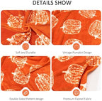 Vessia Pumpkin Printed Throw Blanket for Couch, 300GSM Orange Fall Decor - Image 5