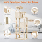 DUMOS 66 Inch Large Cat Tree Tower with Scratching Posts, Multi Level - Image 3