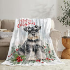 Christmas Schnauzer Blanket for Girls Women Boys Men Adults Kids Soft Cozy Fleece Dog Pet Print Throw Blankets Dog Lovers Gifts Warm Flannel Plush Lightweight Decor for Couch Bed Sofa 80"X60" - Image 6