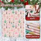 FuWeave Pink Nutcracker Blanket Flannel Christmas Throw Blanket 50x60 Inch - Image 2