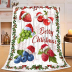 Berry Fruit Blanket for Girls Women Adults Kids Soft Cozy Fleece Funny Christmas Strawberry Blueberry Grape Throw Blankets Gifts Warm Flannel Plush Lightweight Decor for Couch Bed Sofa 60"X50" by Unknown