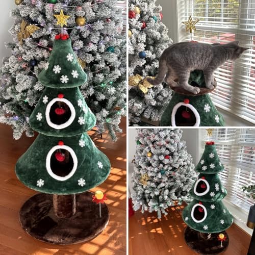 YITAHOME Christmas Cat Tree with 2 Houses - Image 2