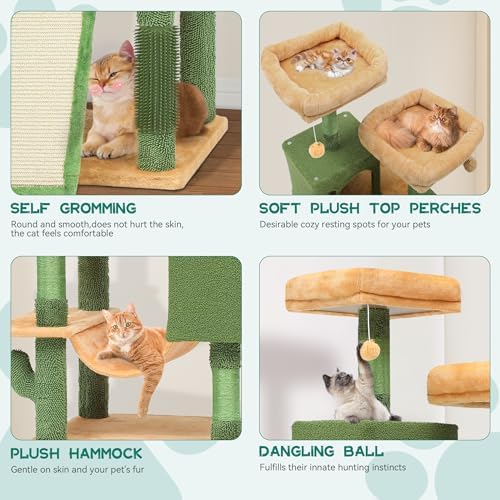 YITAHOME 193 cm Tall Cactus Cat Tower for Large Cats - Image 5