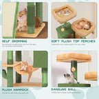 YITAHOME 193 cm Tall Cactus Cat Tower for Large Cats - Image 5