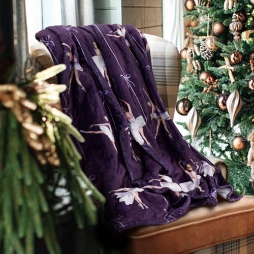 Christmas Throw Blanket for Couch 60x50,Winter Holiday Festival Cute Merry Xmas Nutcracker Ballerina Girl Gifts Blankets for Woman,Soft Flannel Fleece Blankets for Home Living Room Bed Chair Decor - Image 3