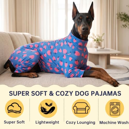 Dog Pajamas for Medium Large Breeds Strawberry Print Costume Dog Pajamas - Image 3