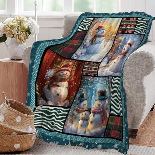 Snowmen Blanket Christmas Winter Snowmen Lover Throw Blankets Gifts for Girls Boys Kids Soft Cozy Fleece Plush for Couch Sofa Bed 60"x50" - Image 5