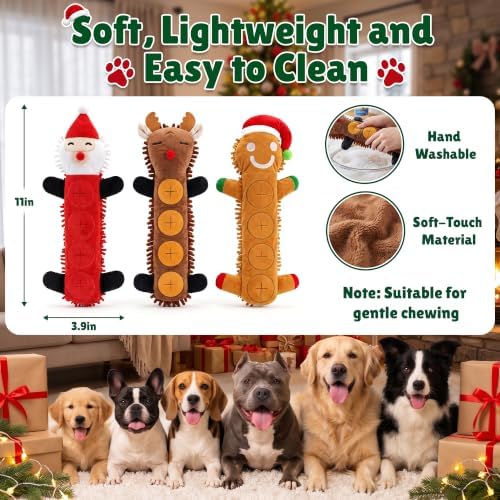 Christmas Dog Toys, Hide and Seek Squeaky Plush Set for Dogs - Image 5