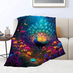 Fantasy Peacock Blanket Animal Throw Blankets Gifts for Girls Boys Kids Peacock Lover Soft Cozy Fleece Plush for Couch Sofa Bed 60"x50" - Image 3