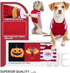 3 Pack Halloween Thanksgiving Christmas Dog Cat Knit Sweater Set - Dog Clothes with Santa Pattern Pumpkin Turkey Pets Costumes-Dog Fall Sweaters for Holiday(s) - Image 5