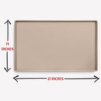 DogBuddy Dog Food Mat – Waterproof Dog Bowl Mat for Food and Water, Silicone Pet Feeding Mats for Floors, Non-Slip Placemat with High Edges for Dogs Bowls, Puppy Essentials (M: 21” x 14”, Taupe)