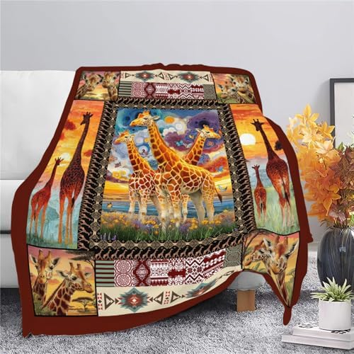Giraffe Throw Blanket Giraffe Stuff Gifts for Kids Girls Boys Adults Women Men Soft Cozy Warm Plush Fluffy Fuzzy Fleece Blanket Decor 60''X80'' - Image 5