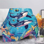 Whale Throw Blanket Ocean Whale Stuff Gifts for Kids Girls Boys Adults Women Man Soft Cozy Warm Plush Fluffy Fuzzy Fleece Blanket Decor 50''X60'' - Image 5