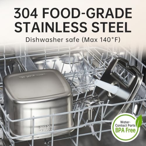 Veken Innovation Award Winner Stainless Steel Cat Water Fountain, 108oz, C2 - Image 2