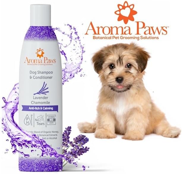Anti-Itch & Calming Formula 2-in-1 Dog Shampoo & Conditioner - Lavender Chamomile, Tearless, Aroma Paws Sensitive Skin & Itch Relief, Sulfate & Paraben Free, Made in USA 13.5 oz