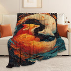 Fox Throw Blanket Orange and White Fox Stuff Gifts for Kids Girls Boys Adults Women Men Soft Cozy Warm Plush Fluffy Fuzzy Fleece Blanket Decor 50''X60'' - Image 5
