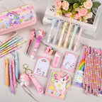 Ulema 41Pcs Cute Unicorn Stationery Set Birthday Gifts for Girls Back to School and Classroom Rewards Office Supplies with Unicorn Stuffs with Kawaii pencils,Keychain etc. - Image 5